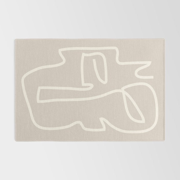 Abstract line art / Face/beige Rug Gallery Image 2