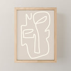 Abstract line art / Face/beige Mini Art Print Gallery Image 1