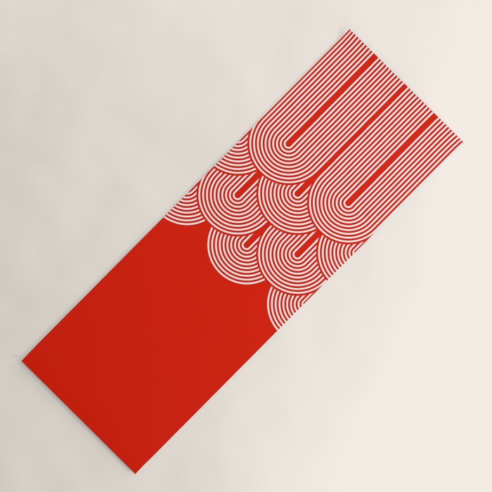 Red shapes pattern Yoga Mat Gallery Image 1