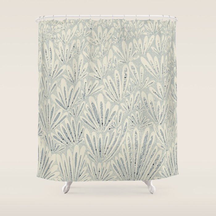 calming essentials meadow chalky blue Shower Curtain Gallery Image 1