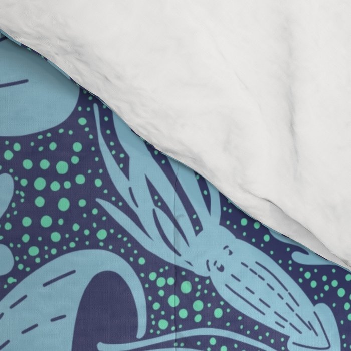 Neptune's joy dublex blue damask reworked Comforter Gallery Image 4