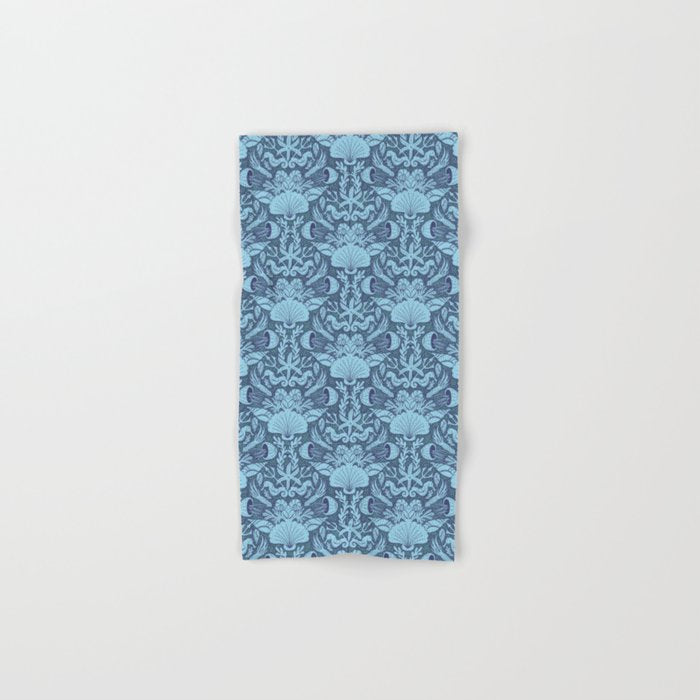 Neptune's joy dublex blue damask reworked Bath Towel Gallery Image 1