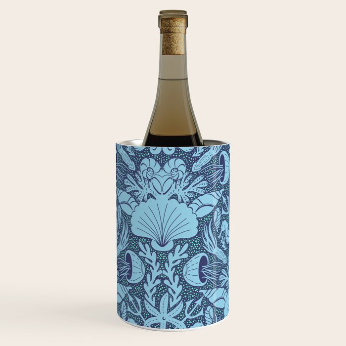 Neptune's joy dublex blue damask reworked Wine Chiller Gallery Image 2