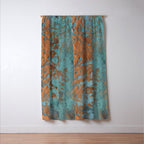 Tarnished in Teal and Copper Rust Window Curtain Gallery Image 3