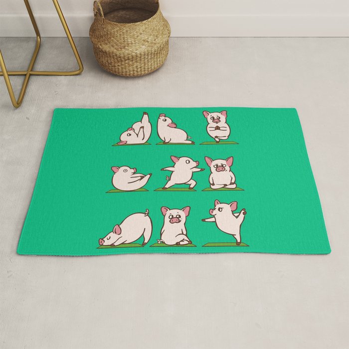 Pig Yoga Rug Gallery Image 1