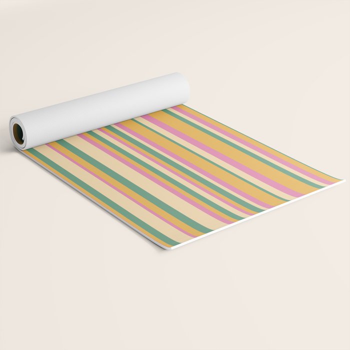 Classic Stripes XIX - Boho Vintage Yoga Mat Gallery Image 2