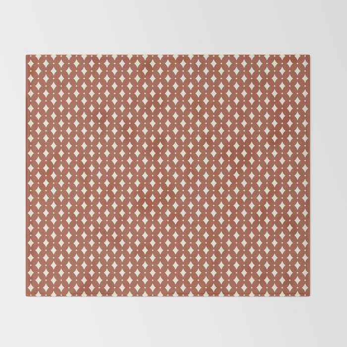 Vintage Stars X Brick Red Throw Blanket Gallery Image 2
