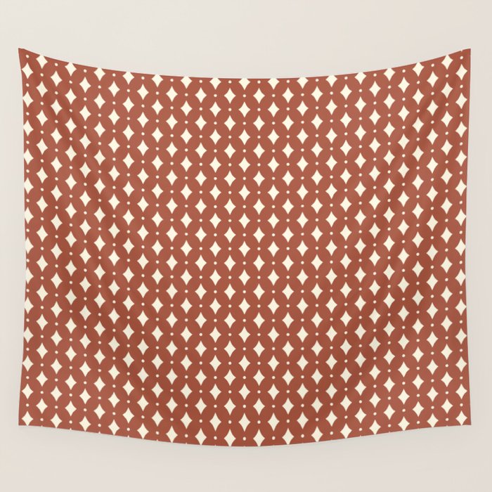 Vintage Stars X Brick Red Wall Tapestry Gallery Image 1