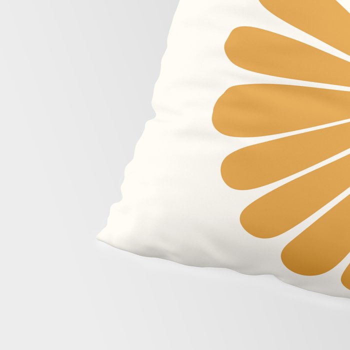 Retro Daisy Abstract V Golden Yellow Bold Floral Pillow Sham Gallery Image 4