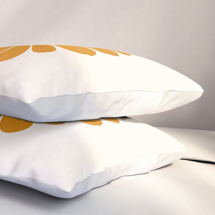 Retro Daisy Abstract V Golden Yellow Bold Floral Pillow Sham Gallery Image 3