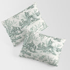 Vintage Green French Toile Landscape Pillow Sham Gallery Image 3