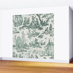 Vintage Green French Toile Landscape Wall Mural Gallery Image 2