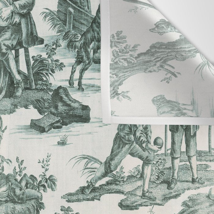 Vintage Green French Toile Landscape Wall Tapestry Gallery Image 3