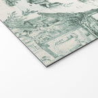 Vintage Green French Toile Landscape Welcome Mat Gallery Image 2