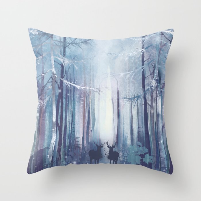 Under the tall forest trees I Throw Pillow Gallery Image 6