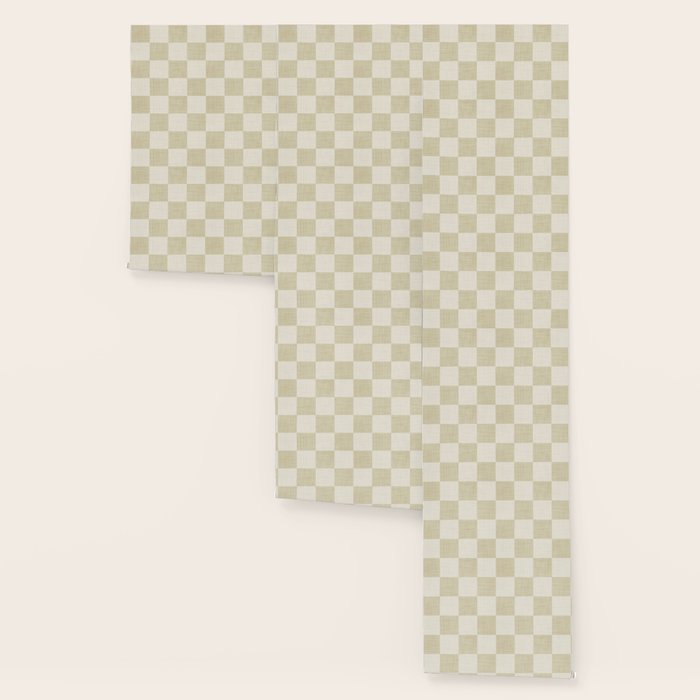 Linen Check Pattern - Mocha Brown Wallpaper Gallery Image 3