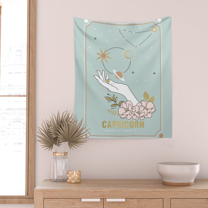 Capricorn Zodiac Series Wall Tapestry Gallery Image 2