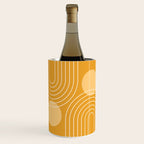 Mid Century Modern Geometric 118 in Yellow Gold Shades (Rainbow and Sun Abstraction) Wine Chiller Gallery Image 1