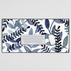 Watercolor branches - indigo Desk Mat Gallery Image 1