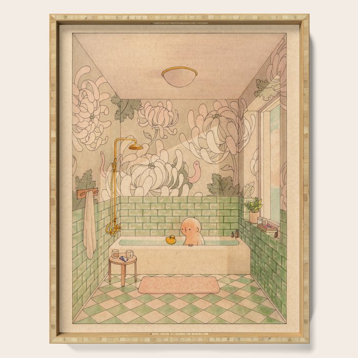 Bath in Green Serving Tray Gallery Image 1