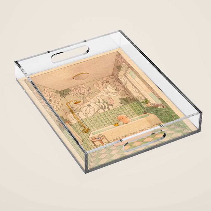 Bath in Green Acrylic Tray Gallery Image 1