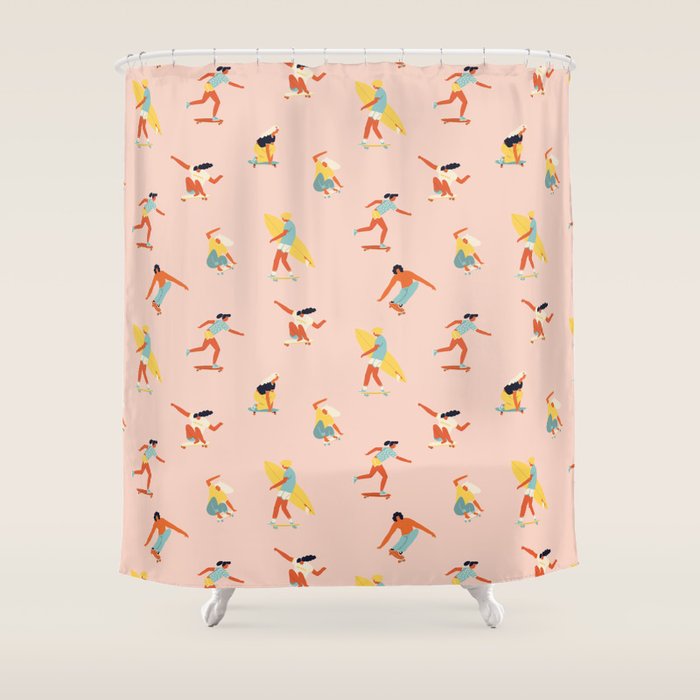 Skateboarding in the 70s Shower Curtain Gallery Image 1