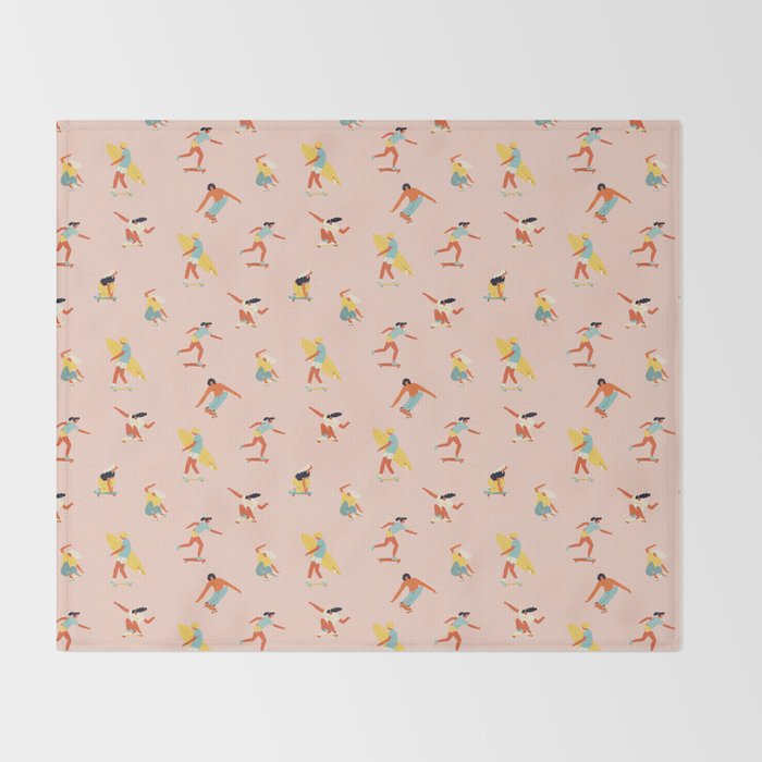 Skateboarding in the 70s Throw Blanket Gallery Image 2