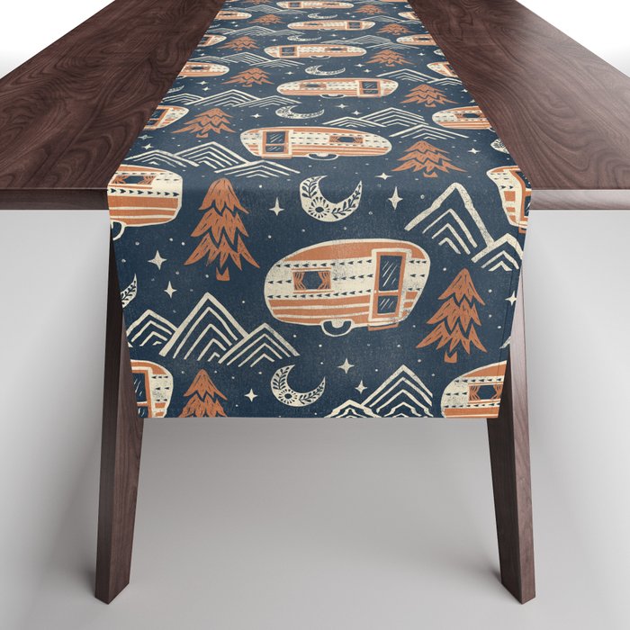 Little Camper - midnight and copper  Table Runner Gallery Image 1