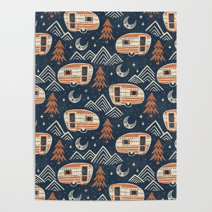 Little Camper - midnight and copper  Poster Gallery Image 4