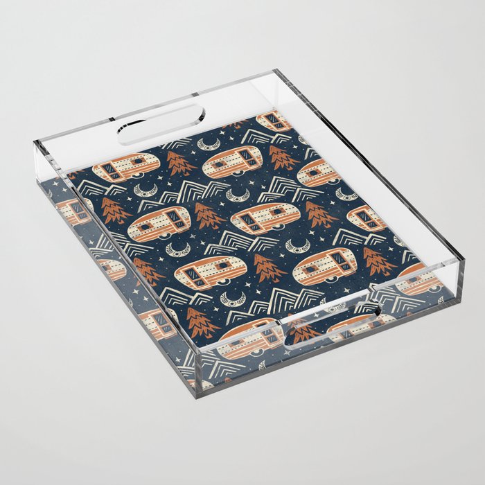 Little Camper - midnight and copper  Acrylic Tray Gallery Image 1