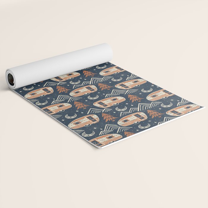 Little Camper - midnight and copper  Yoga Mat Gallery Image 2