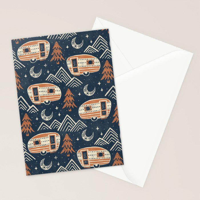 Little Camper - midnight and copper  Stationery Card Gallery Image 2