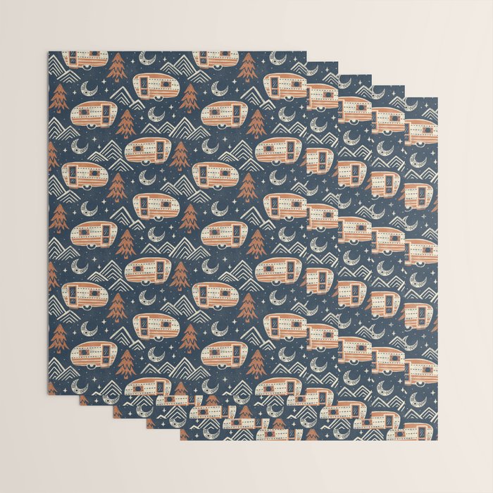 Little Camper - midnight and copper  Wrapping Paper Gallery Image 3