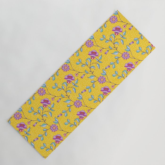 Vibrant Vintage Blooms Yoga Mat Gallery Image 1