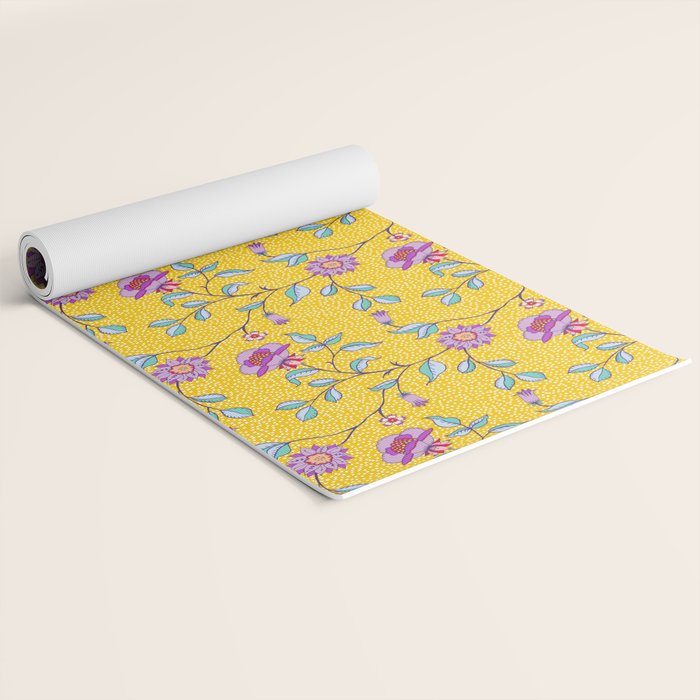Vibrant Vintage Blooms Yoga Mat Gallery Image 2
