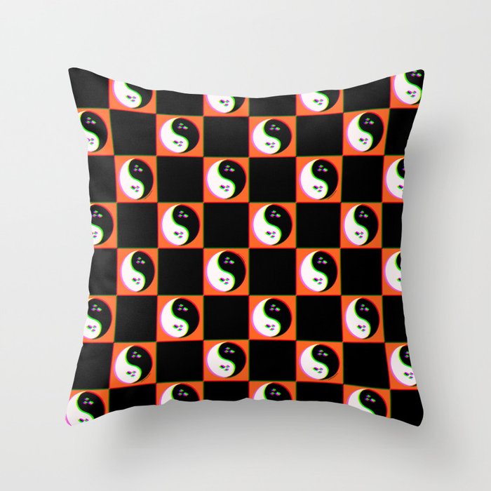 Spooky Yin Yang 3D Print Throw Pillow Gallery Image 6