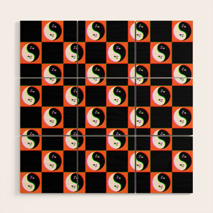 Spooky Yin Yang 3D Print Wood Wall Art Gallery Image 1