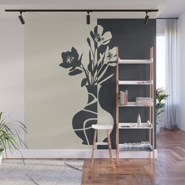 Botanical Contrast 2 Wall Mural Gallery Image 1