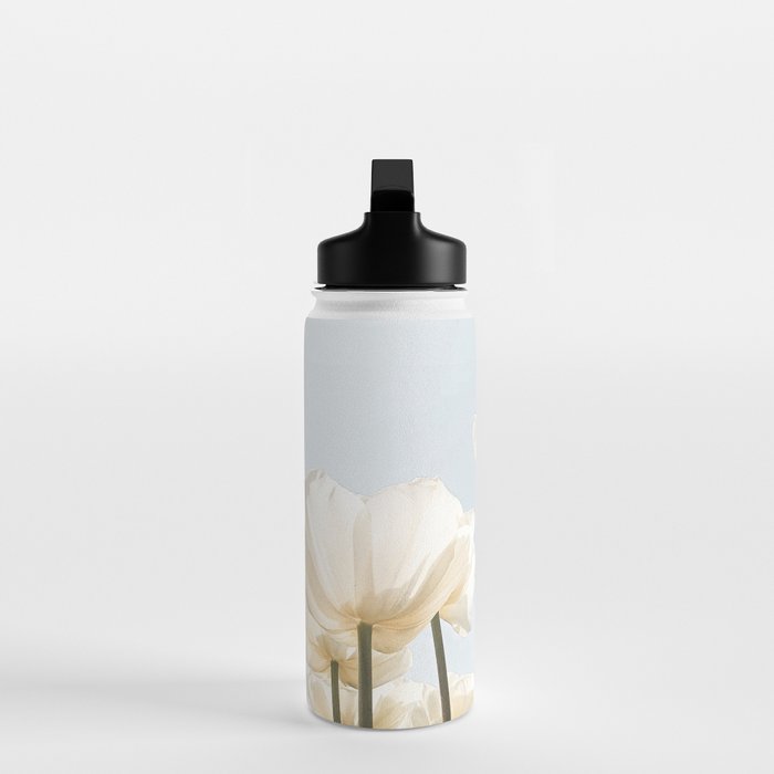 White Tulips In Spring In Holland Photo | Dutch Flowers Art Print |  Europe Travel Photography Water Bottle Gallery Image 3
