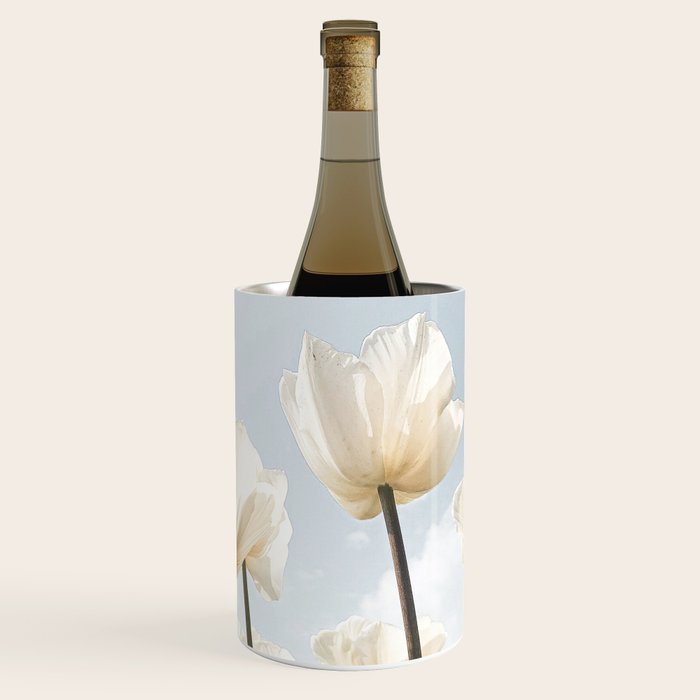 White Tulips In Spring In Holland Photo | Dutch Flowers Art Print |  Europe Travel Photography Wine Chiller Gallery Image 1