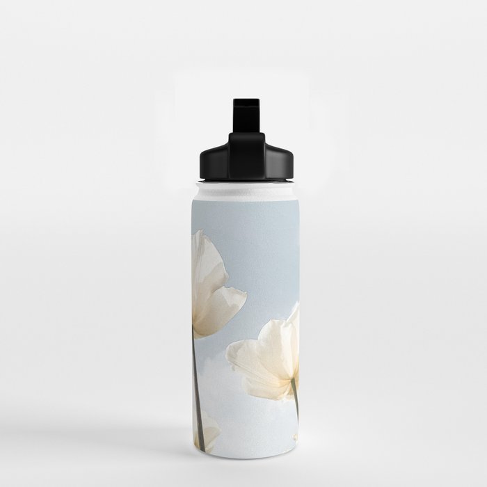 White Tulips In Spring In Holland Photo | Dutch Flowers Art Print |  Europe Travel Photography Water Bottle Gallery Image 2