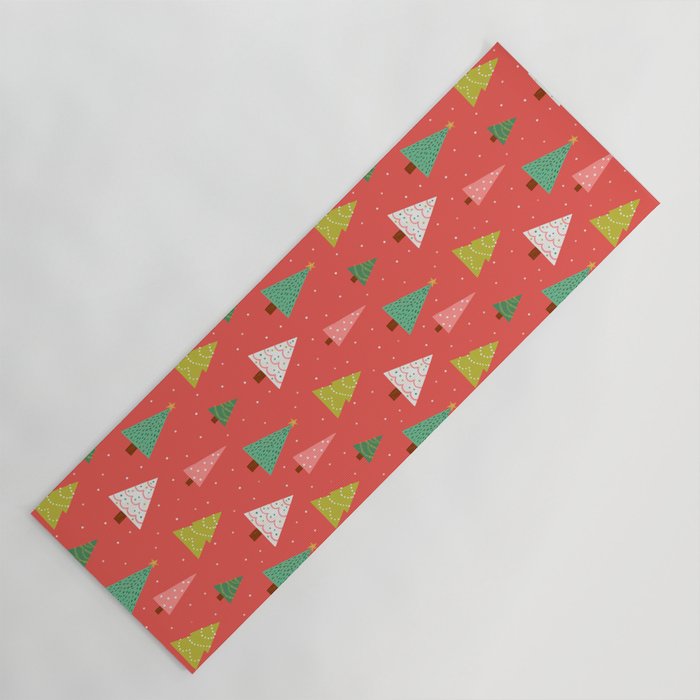 Holly Jolly Trees Yoga Mat Gallery Image 1