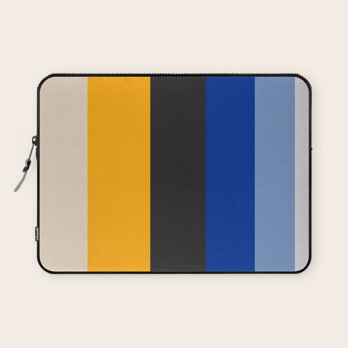 Complementary Blue & Yellow Colorful Geometric Pattern Laptop Sleeve Gallery Image 1