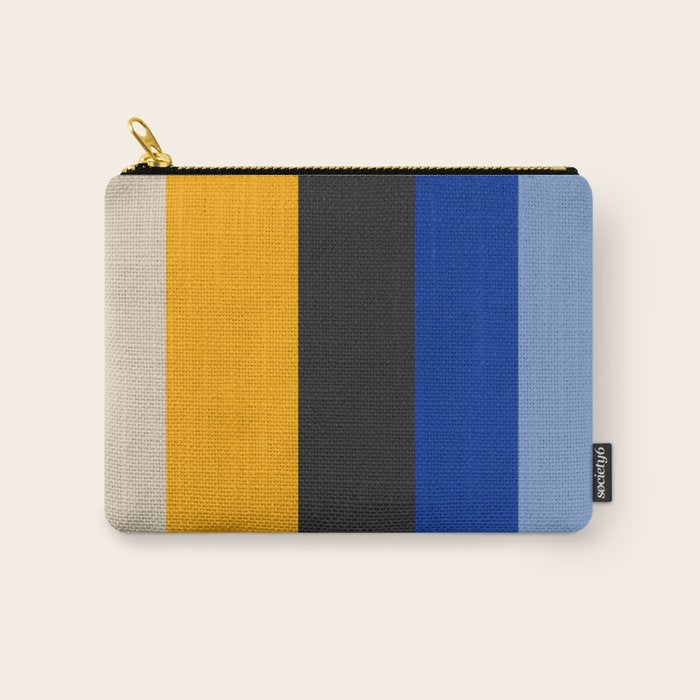 Complementary Blue & Yellow Colorful Geometric Pattern Carry All Pouch Gallery Image 1