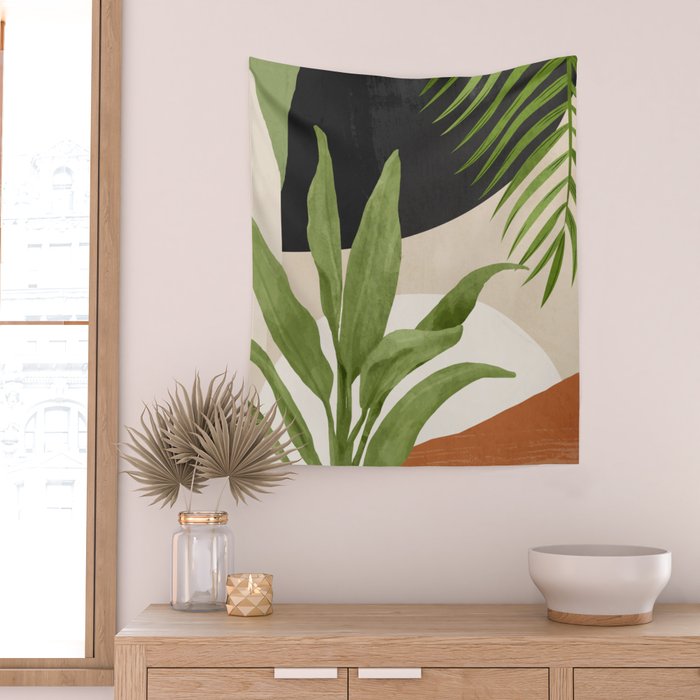 Abstract Art Tropical Leaf 11 Wall Tapestry Gallery Image 2