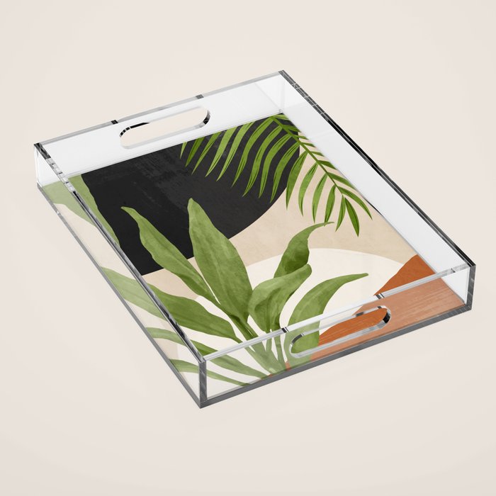 Abstract Art Tropical Leaf 11 Acrylic Tray Gallery Image 1