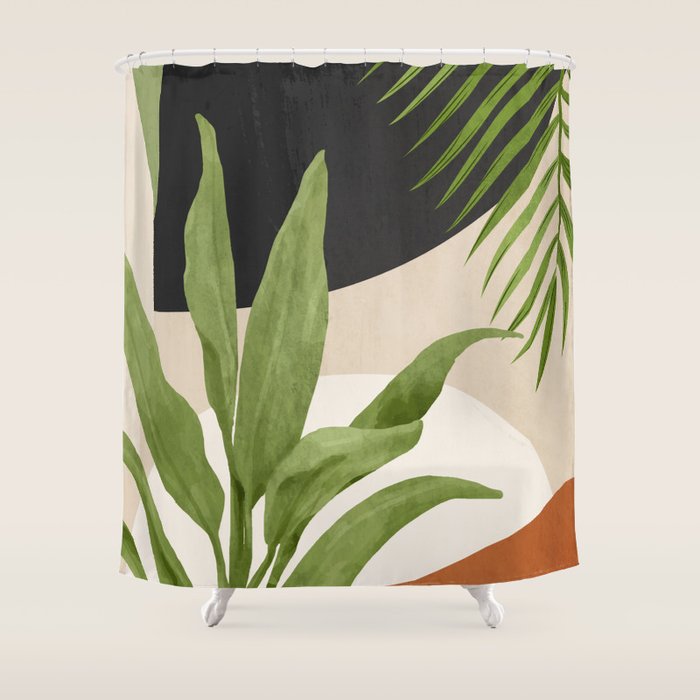 Abstract Art Tropical Leaf 11 Shower Curtain Gallery Image 1