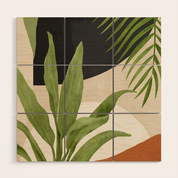Abstract Art Tropical Leaf 11 Wood Wall Art Gallery Image 1