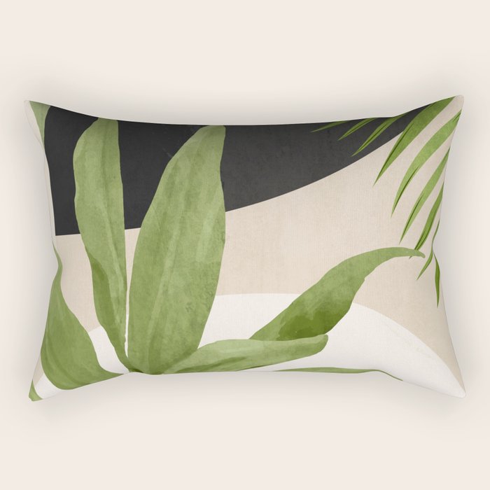 Abstract Art Tropical Leaf 11 Rectangular Pillow Gallery Image 1