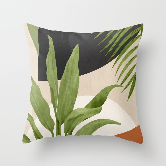 Abstract Art Tropical Leaf 11 Throw Pillow Gallery Image 6